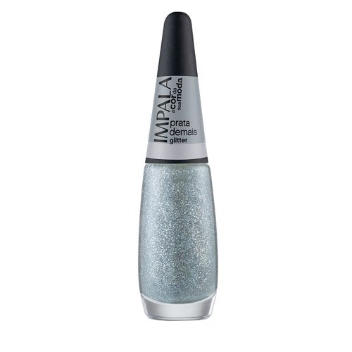 Esmalte Impala A Cor da Sua Moda Glitter Prata Demais 7,5ml