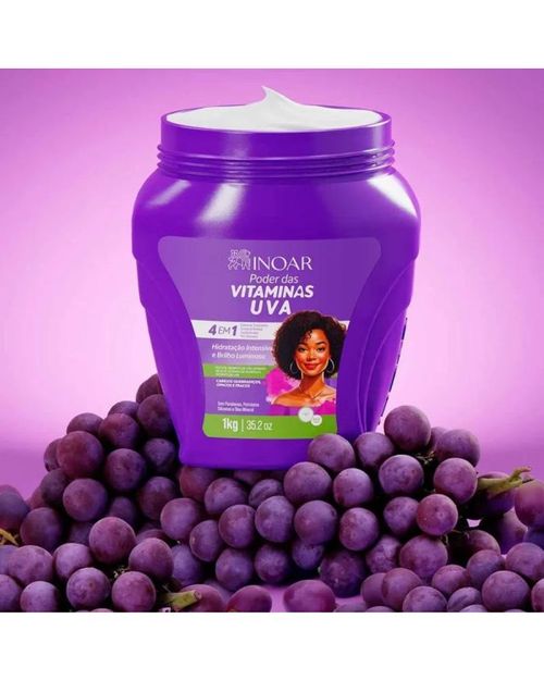 Máscara Capilar Inoar Poder das Vitaminas Uva 1kg
