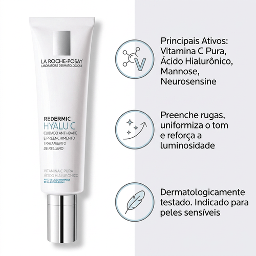 Creme Rejuvenescedor Facial La Roche-Posay Redermic Hyalu C com Vitamina C 40ml