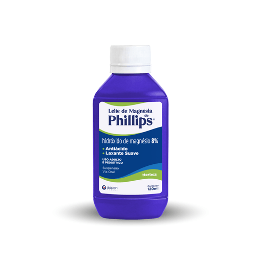 Leite de Magnésia de Phillips Hortelã Aspen 120ml
