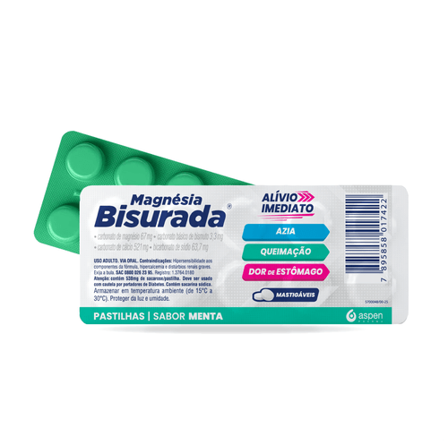 Magnésia Bisurada Menta Aspen 10 Pastilhas