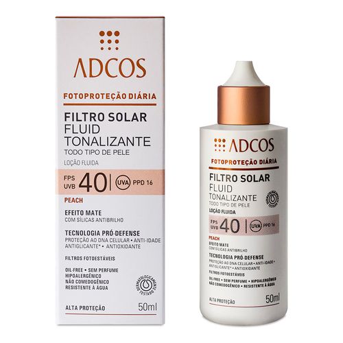 Protetor Solar Adcos Fluid Tonalizante cor Nude FPS 40 40ml