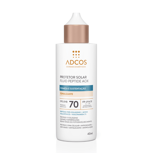 Protetor Solar Facial em Loção Adcos Peptide AOX com Cor Beige FPS 70 40ml