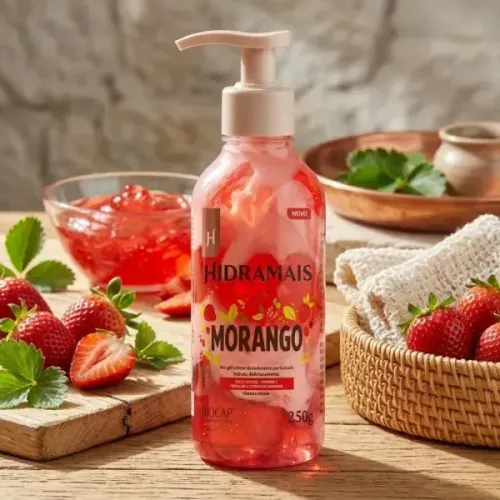 Hidratante Corporal em Creme Hidramais com Morango 250g