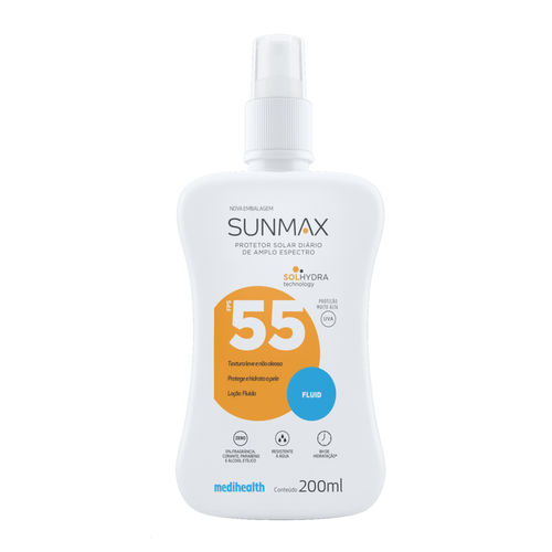 Protetor Solar em Loção Sunmax Fluid com FPS 55 200ml