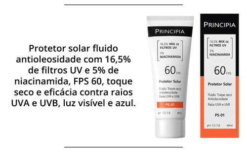 Protetor Solar em Loção Principia com FPS 60 e Niacinamida 40ml
