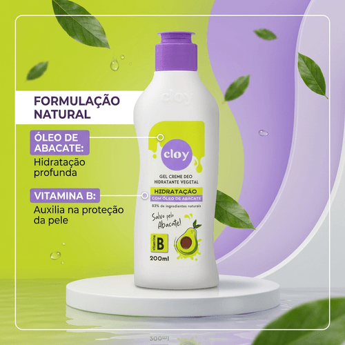 Hidratante Corporal em Creme Cloy com Vitamina B e Óleo de Abacate 200ml