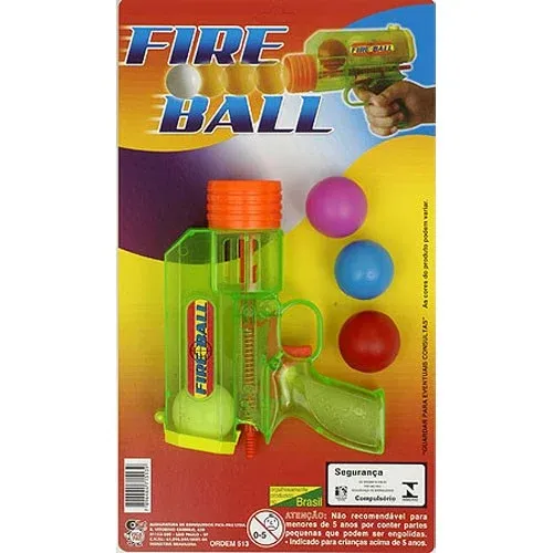 Brinquedo Infantil Lançador de Bolinhas Fire Ball 4 Peças