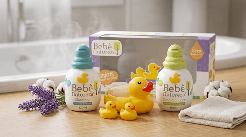 Kit Higiene Bebê Natureza com Extrato de Algodão 4 Unidades
