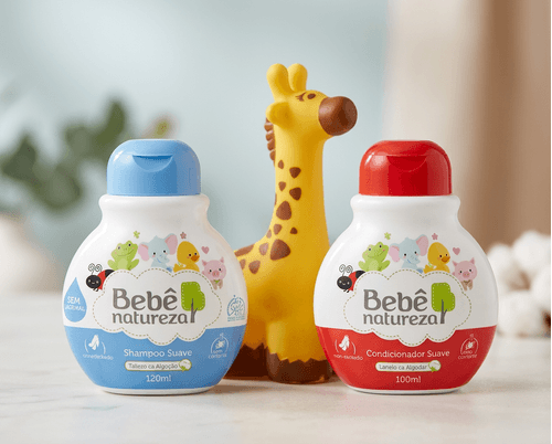 Kit Shampoo e Condicionador Infantil Bebê Natureza Girafinha 220ml