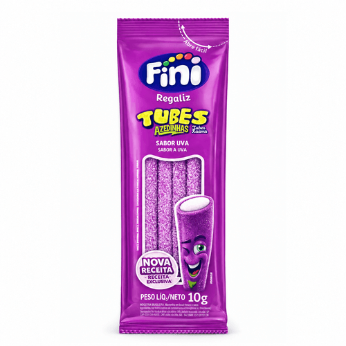 Bala de Gelatina Fini Tubes Uva Cítrica 10g