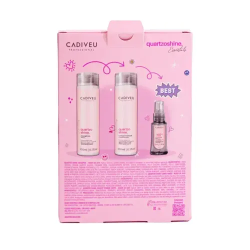 Kit Cadiveu Quartzo Shine Shampoo 250ml + Condicionador 250ml + Serúm 65ml