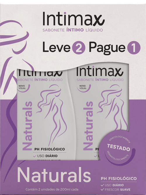 Sabonete Íntimo Intimax Naturals 2 Unidades 200ml
