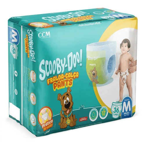 Fralda Infantil Scooby Doo Jumbo M 36 Unidades