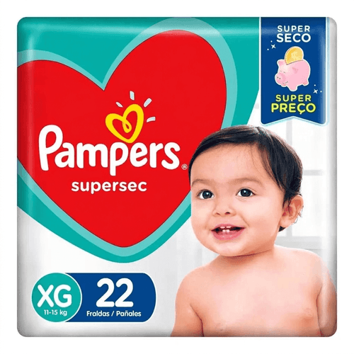Fralda Infantil Pampers Supersec XG 22 Unidades